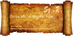 Sztoján Rozália névjegykártya