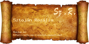Sztoján Rozália névjegykártya
